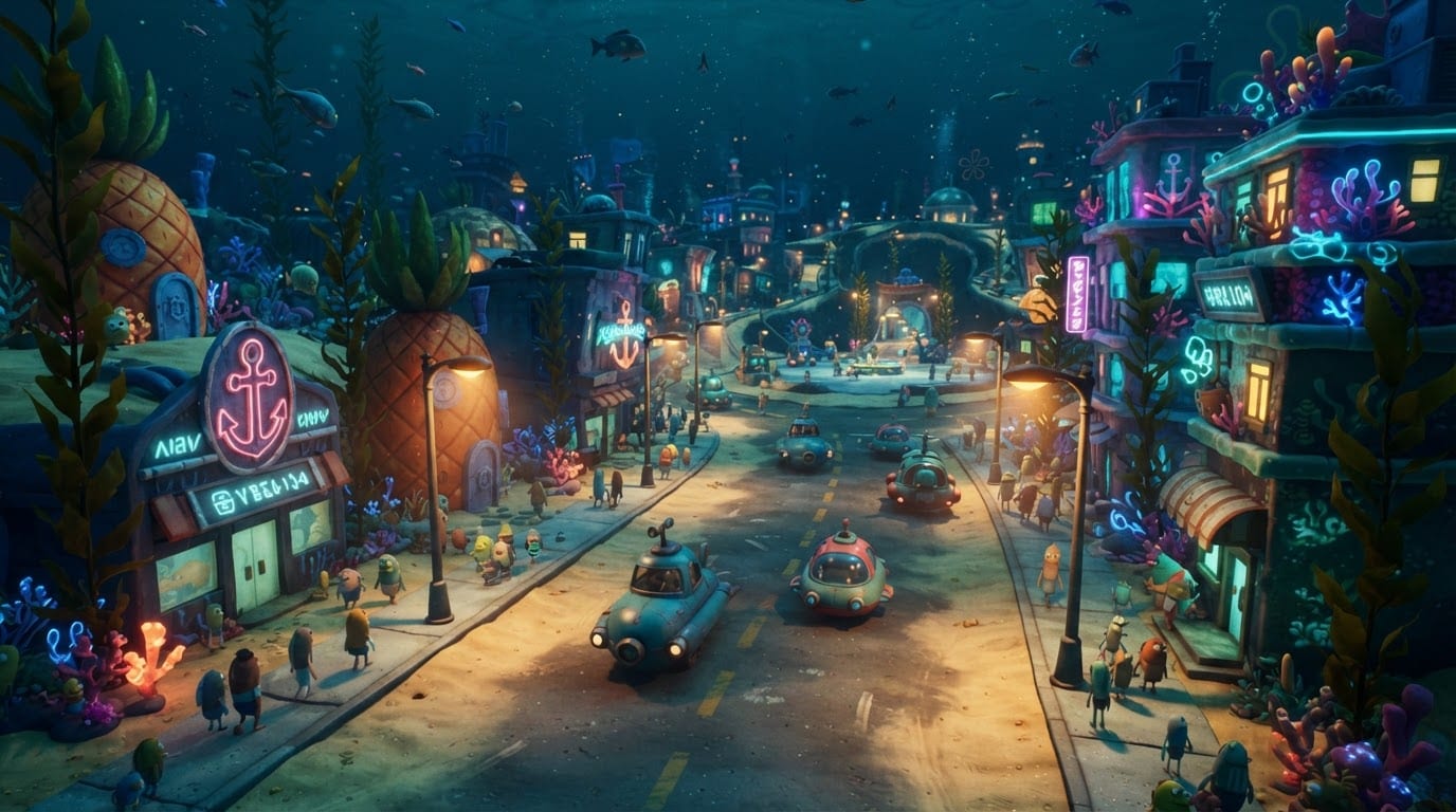 Bikini Bottom downtown