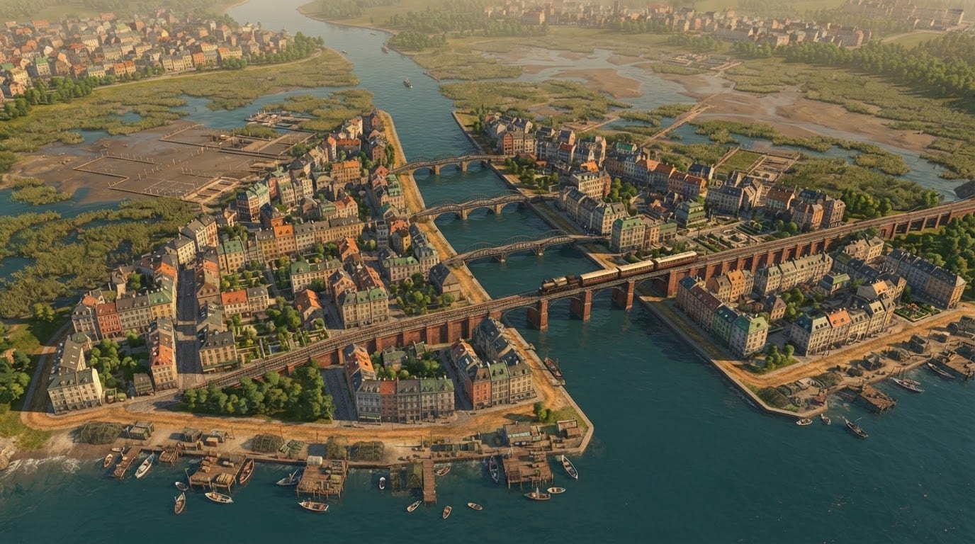 River delta — branching channels