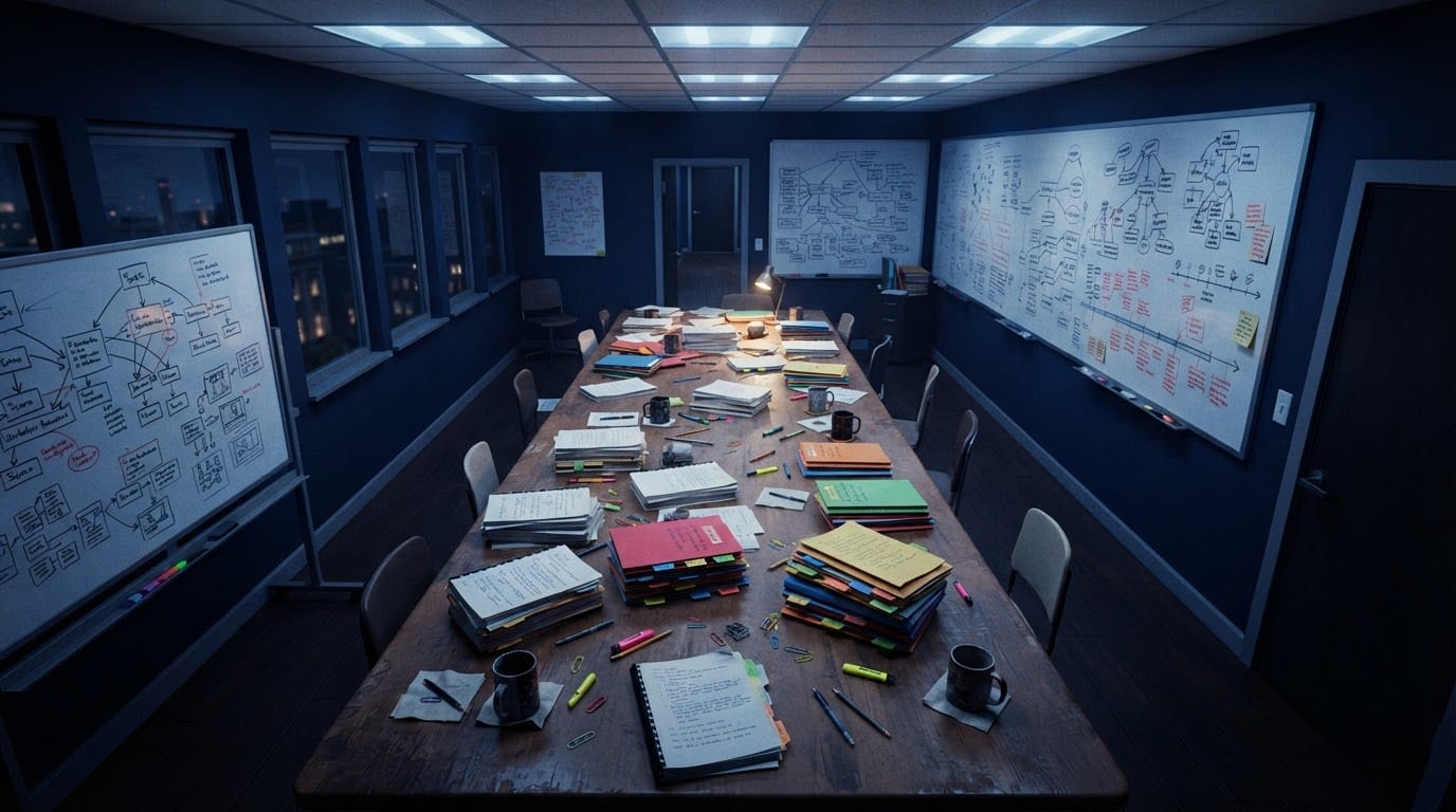 The late-night script room