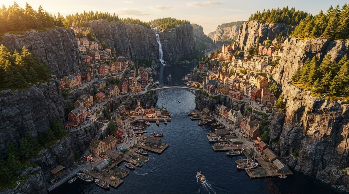 Glacial fjord city