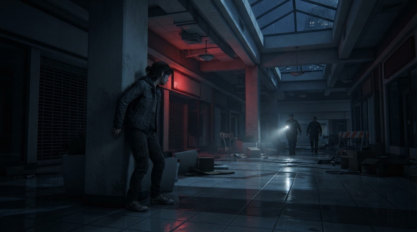 Sneak past security guards