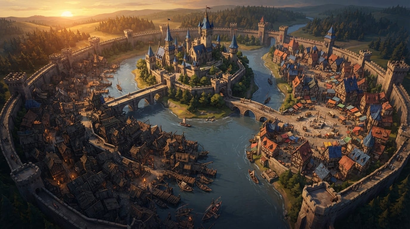 A sprawling riverside capital city