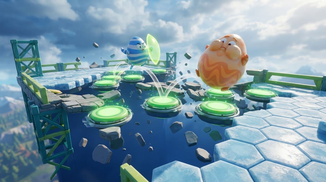 Last egg on bouncy pads