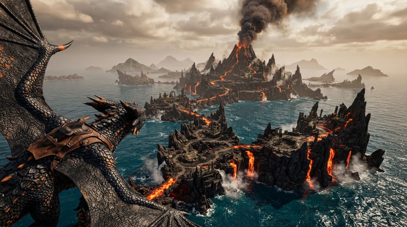 Volcanic island archipelago