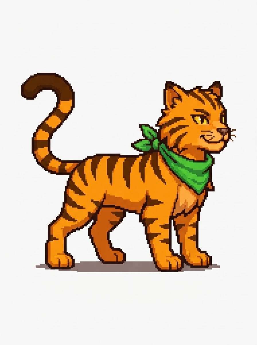 Wild striped jungle cat