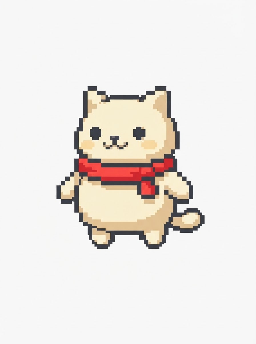 Round pastel house cat