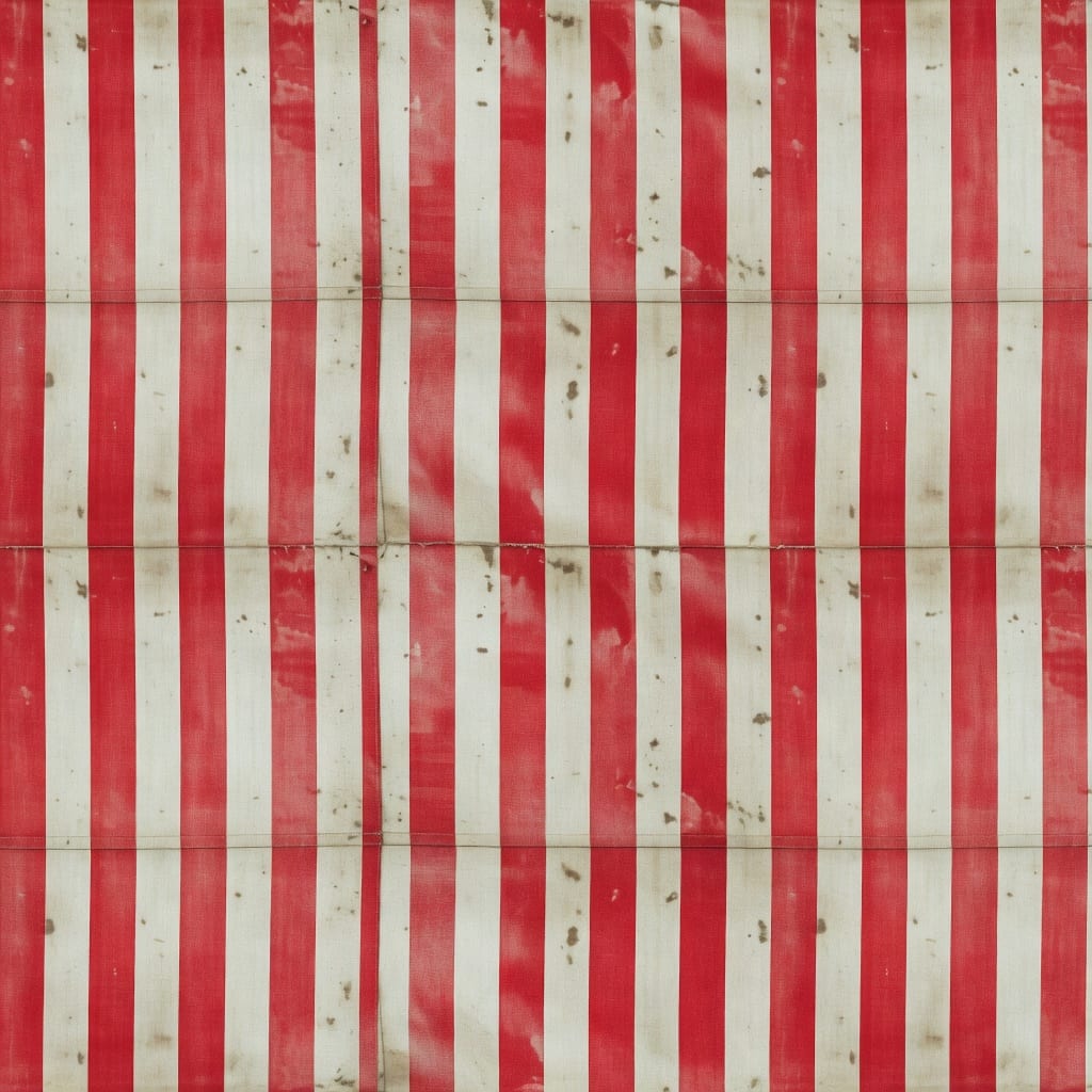 Aged red and cream striped tent canvas texture