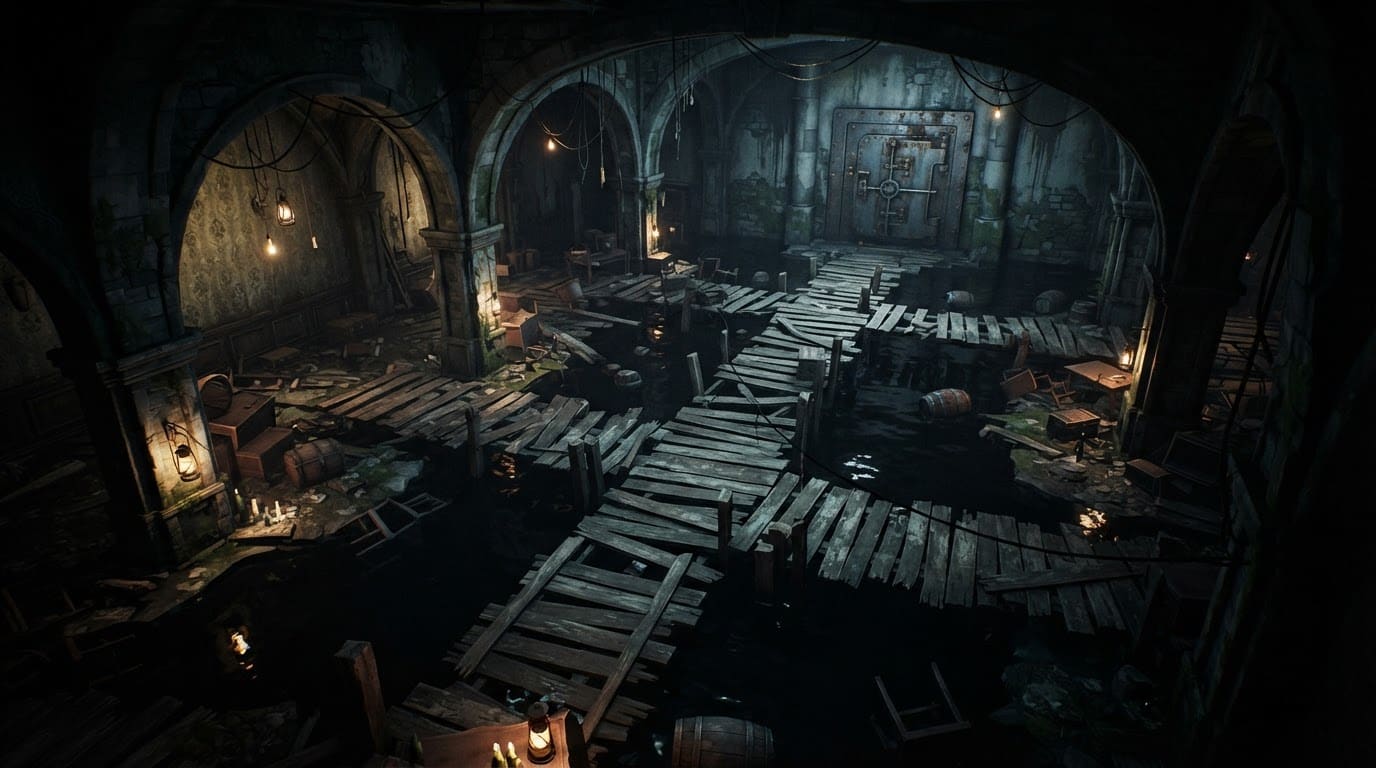 Flooded coastal manor