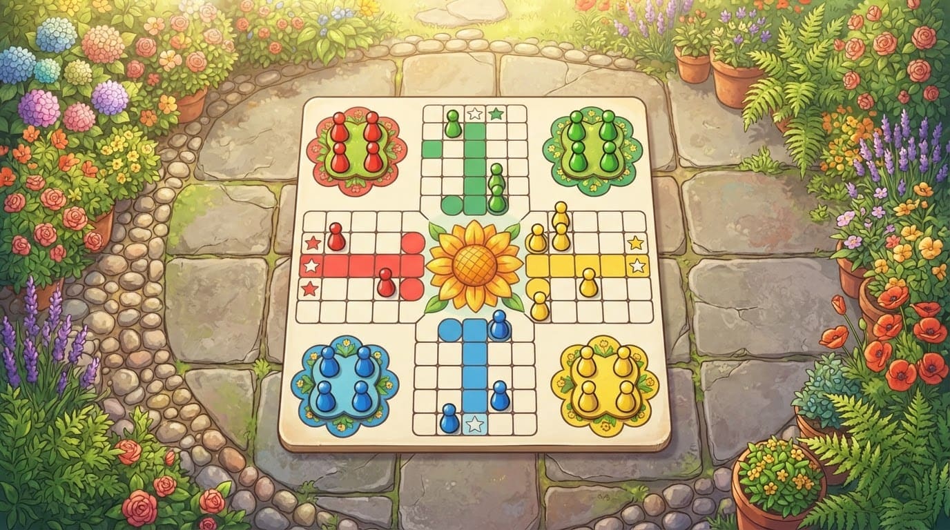 Sunny garden patio