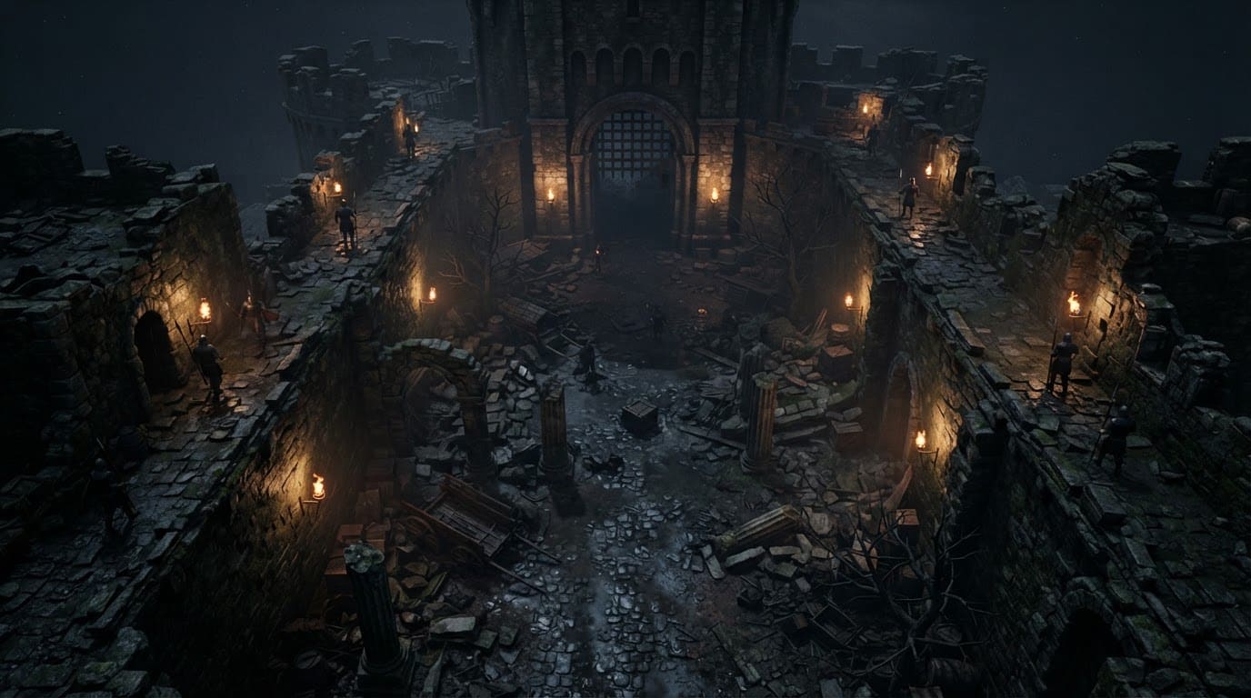 Eine verfallene Burgfestung