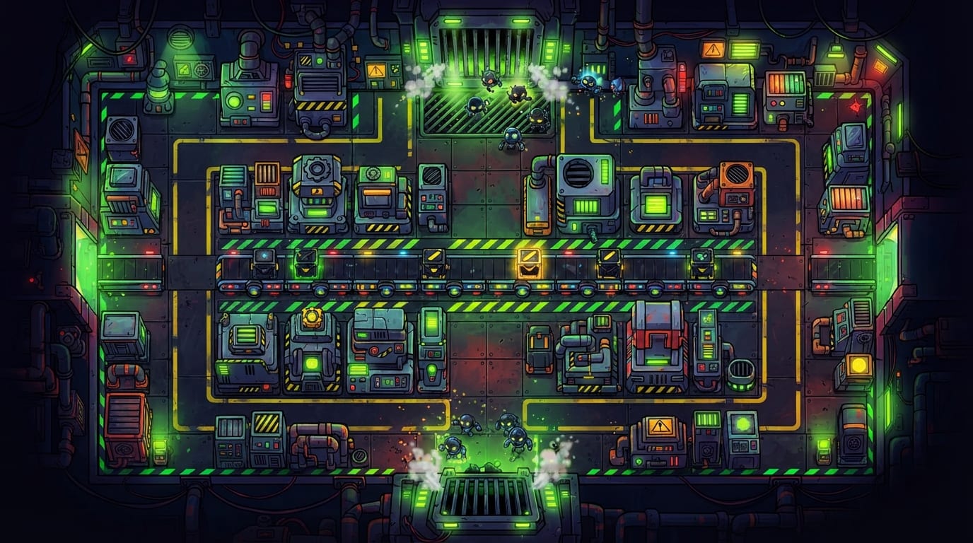Neon Factory Floor