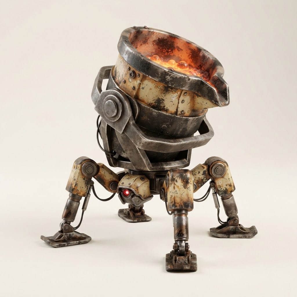 Image: Polished 3D hard-surface concept render of a singl