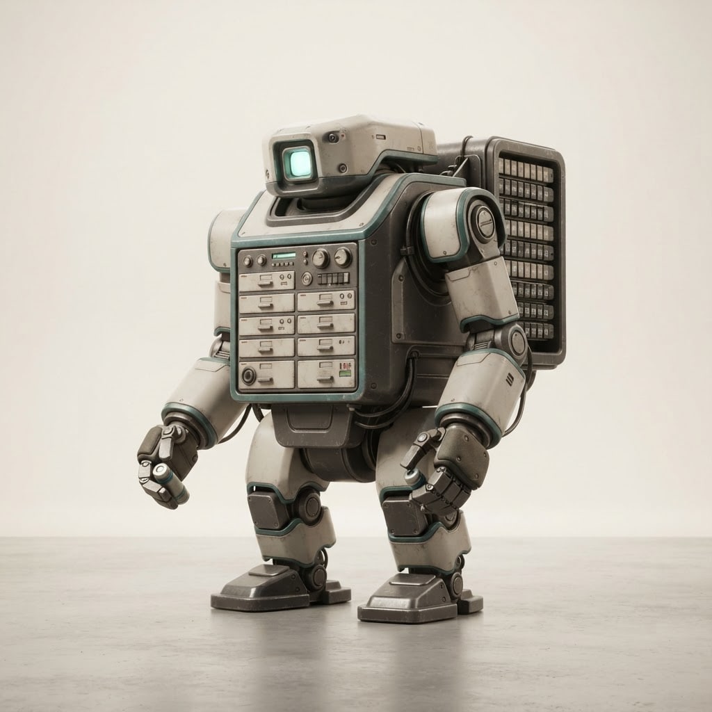 Image: Polished 3D hard-surface concept render of a singl