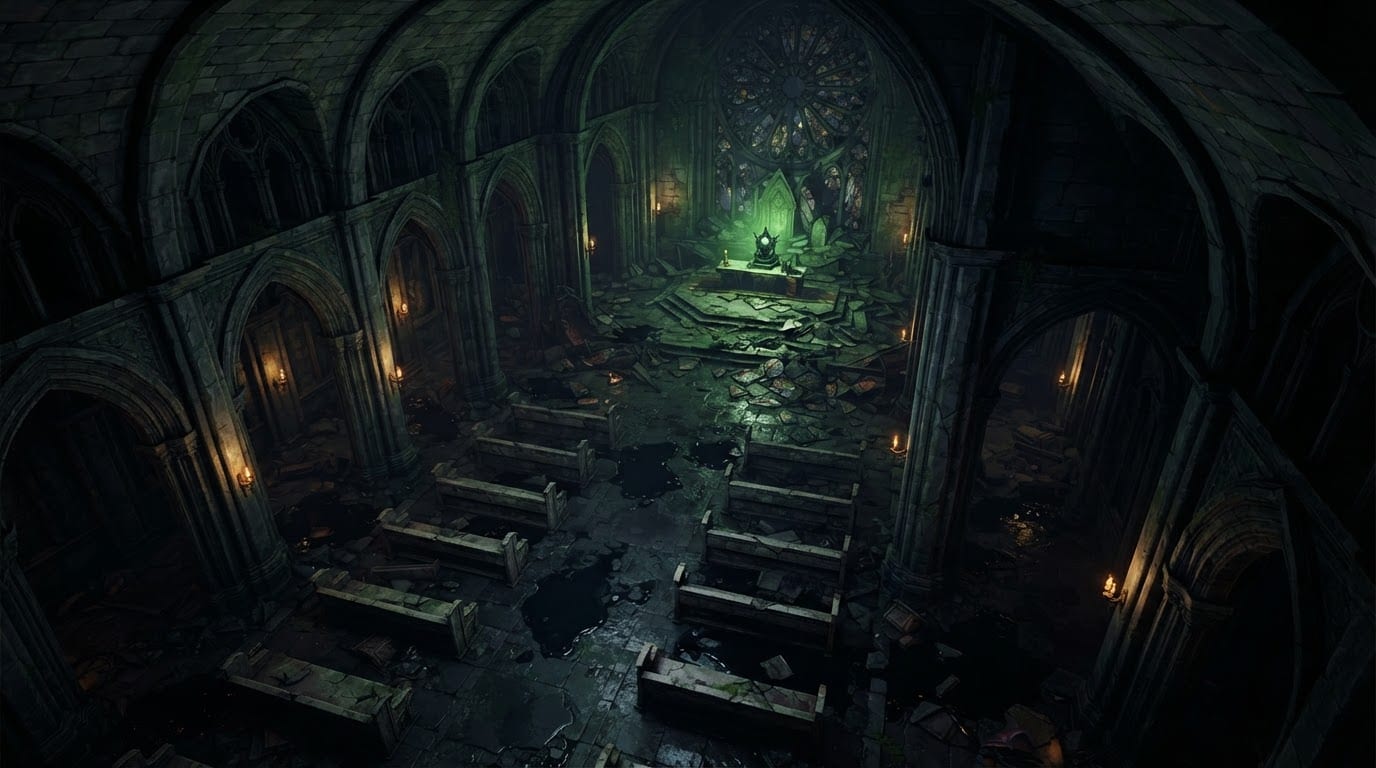 A cursed underground cathedral