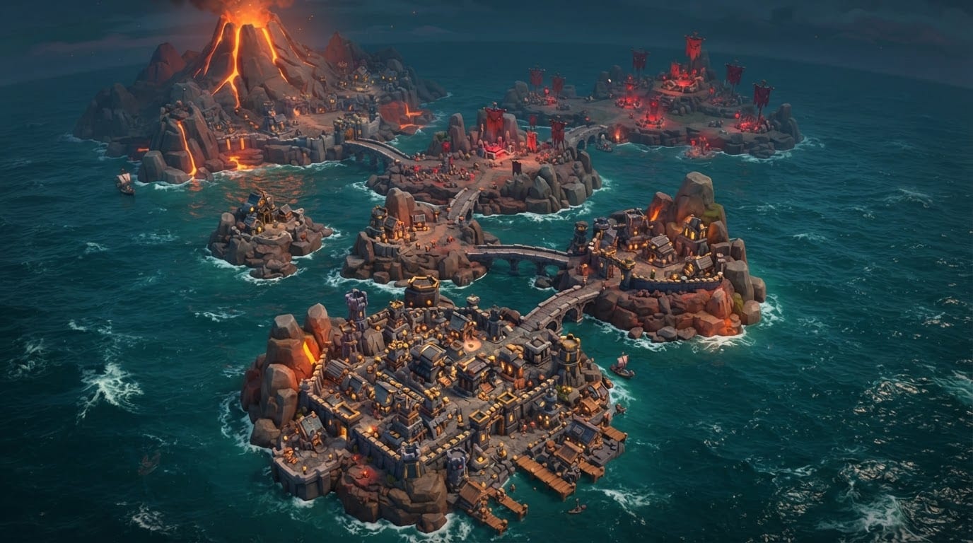 Volcanic island archipelago