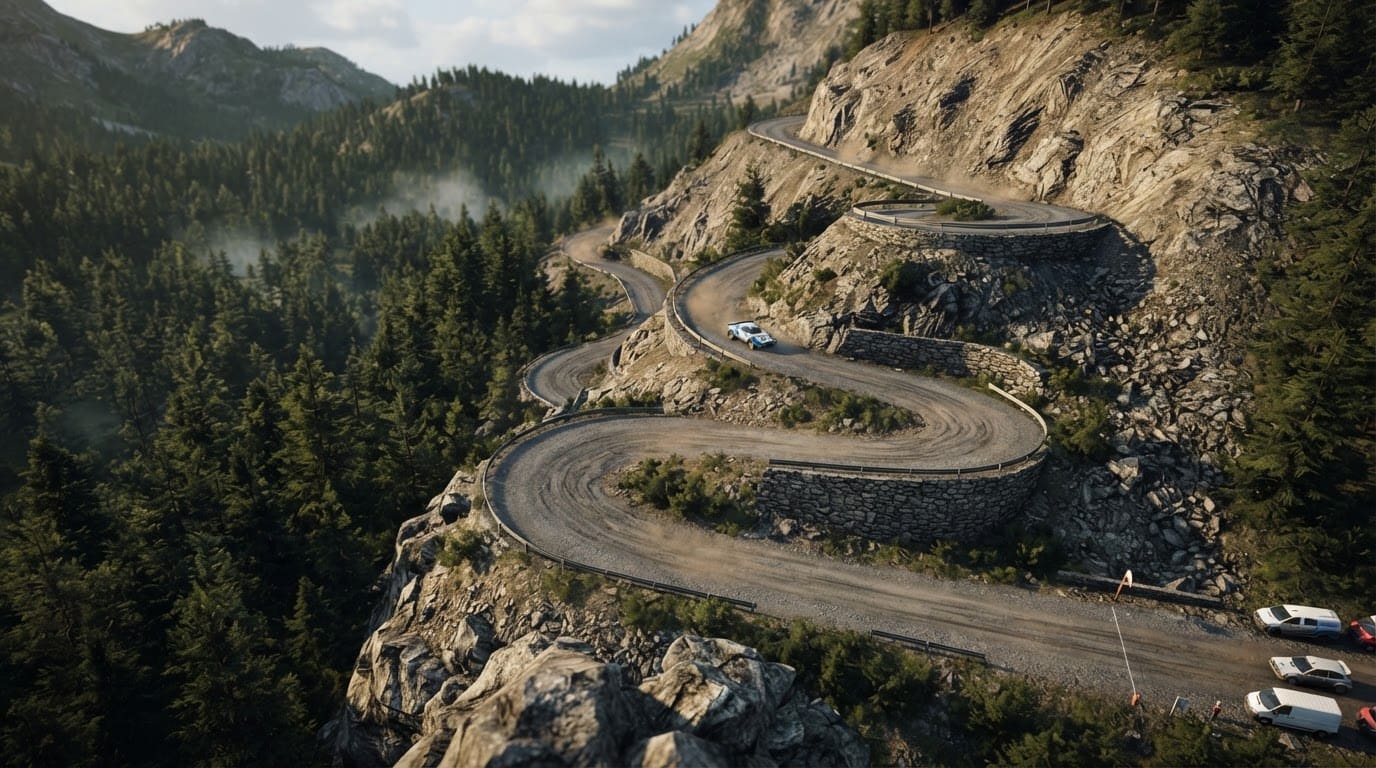 Mountain pass road loop