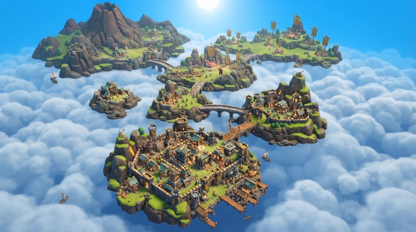 Floating sky-island citadels