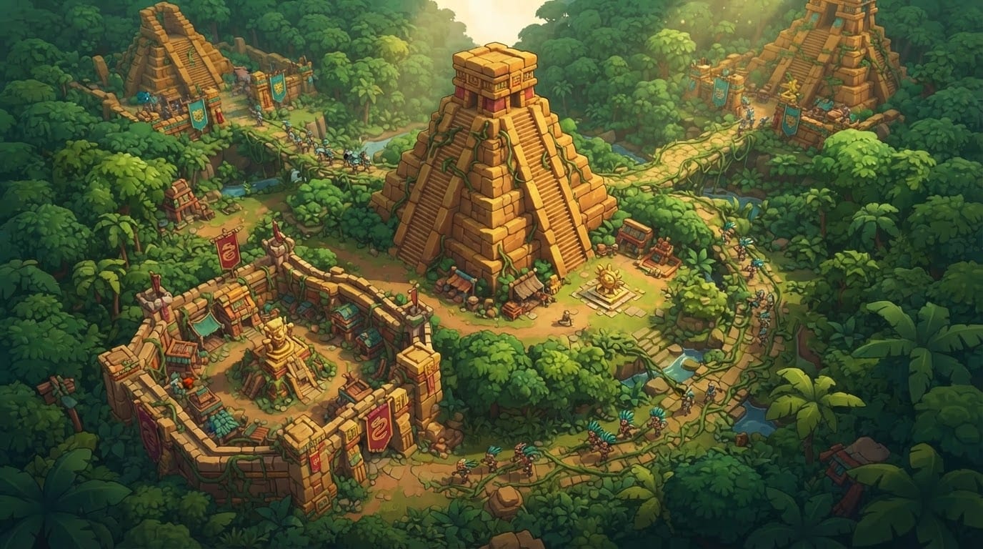 Jungle pyramid temple arena