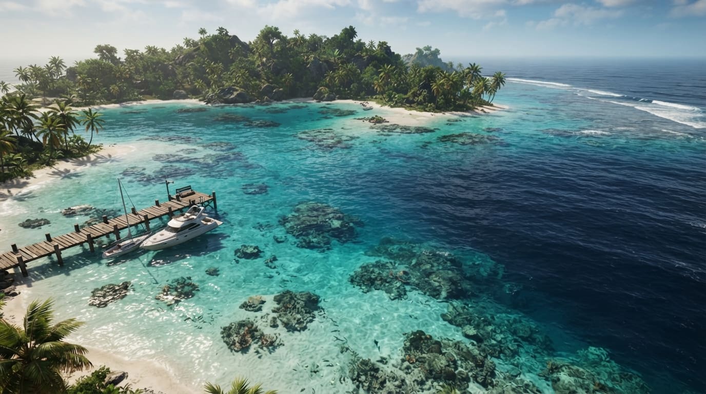 Tropical island lagoon