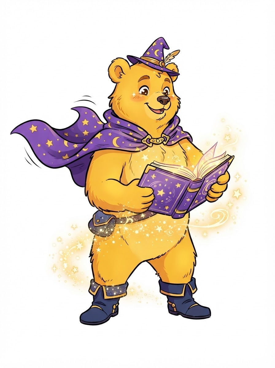 Bruno el oso con capa mágica