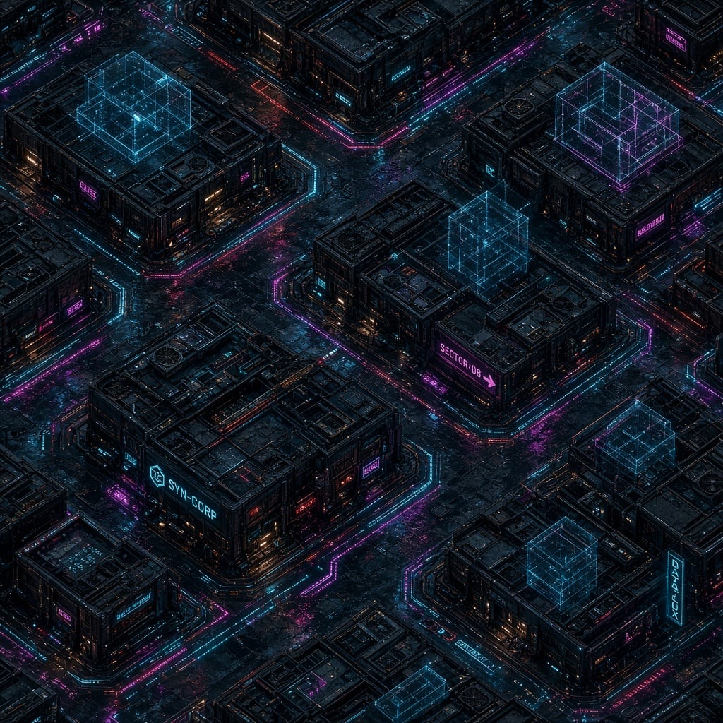 Cyberpunk Neon City Grid