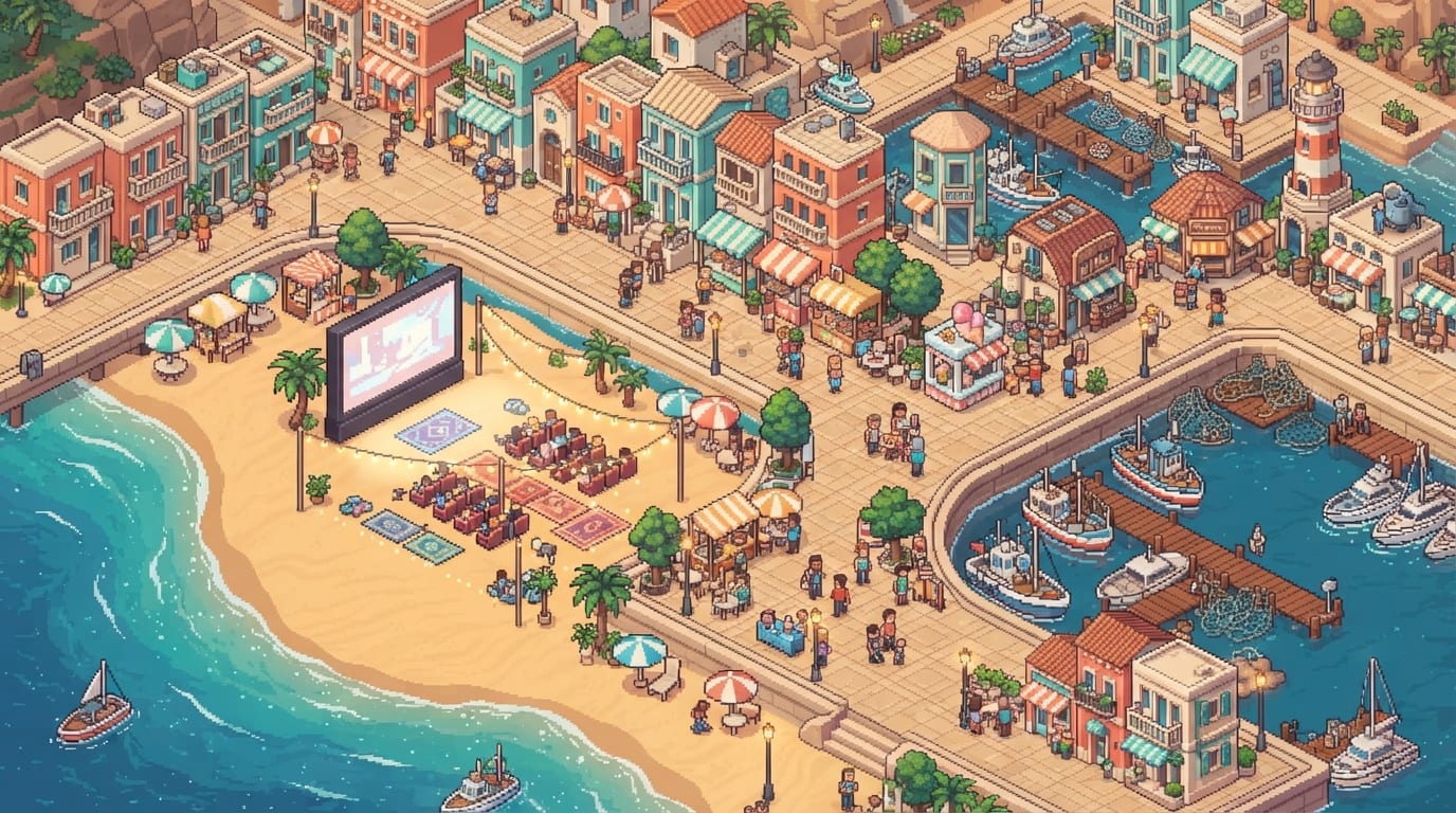 A Sunlit Coastal Town