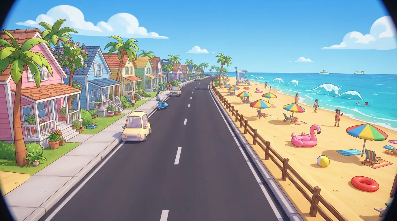 Beachside suburb strip