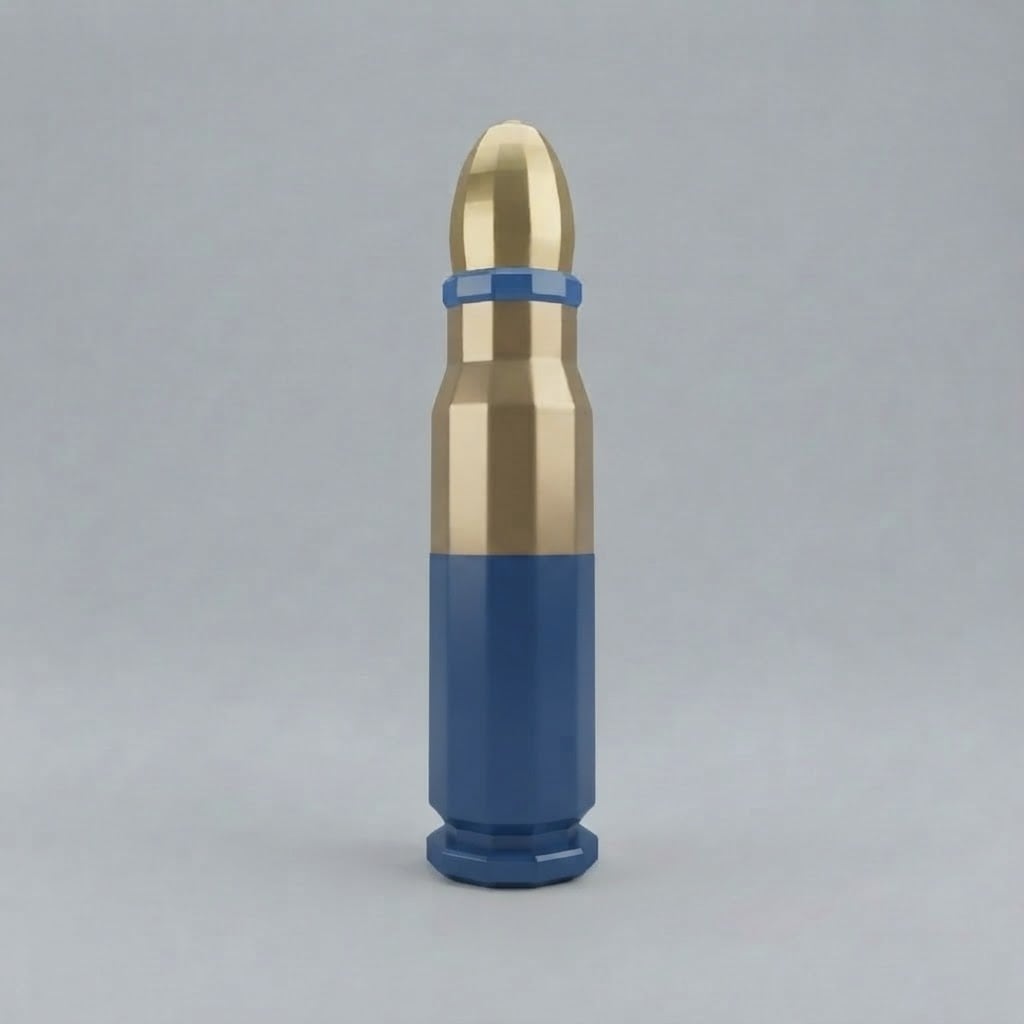 Blue and gold low poly bullet