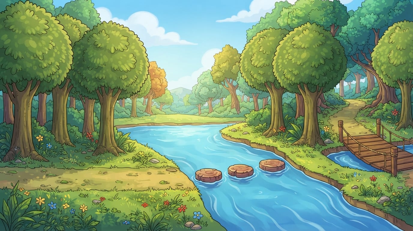 Bosque Verde con río