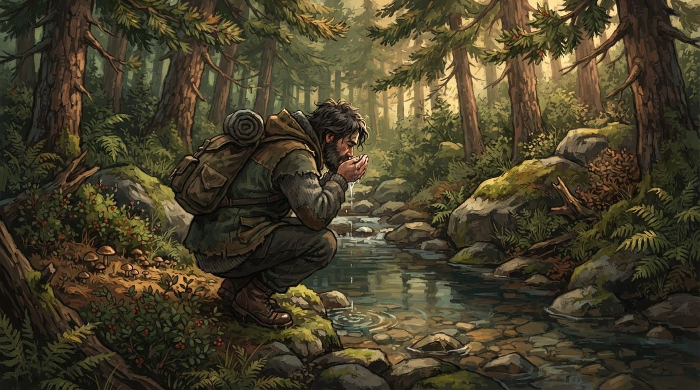 Chercher de la nourriture et de l'eau