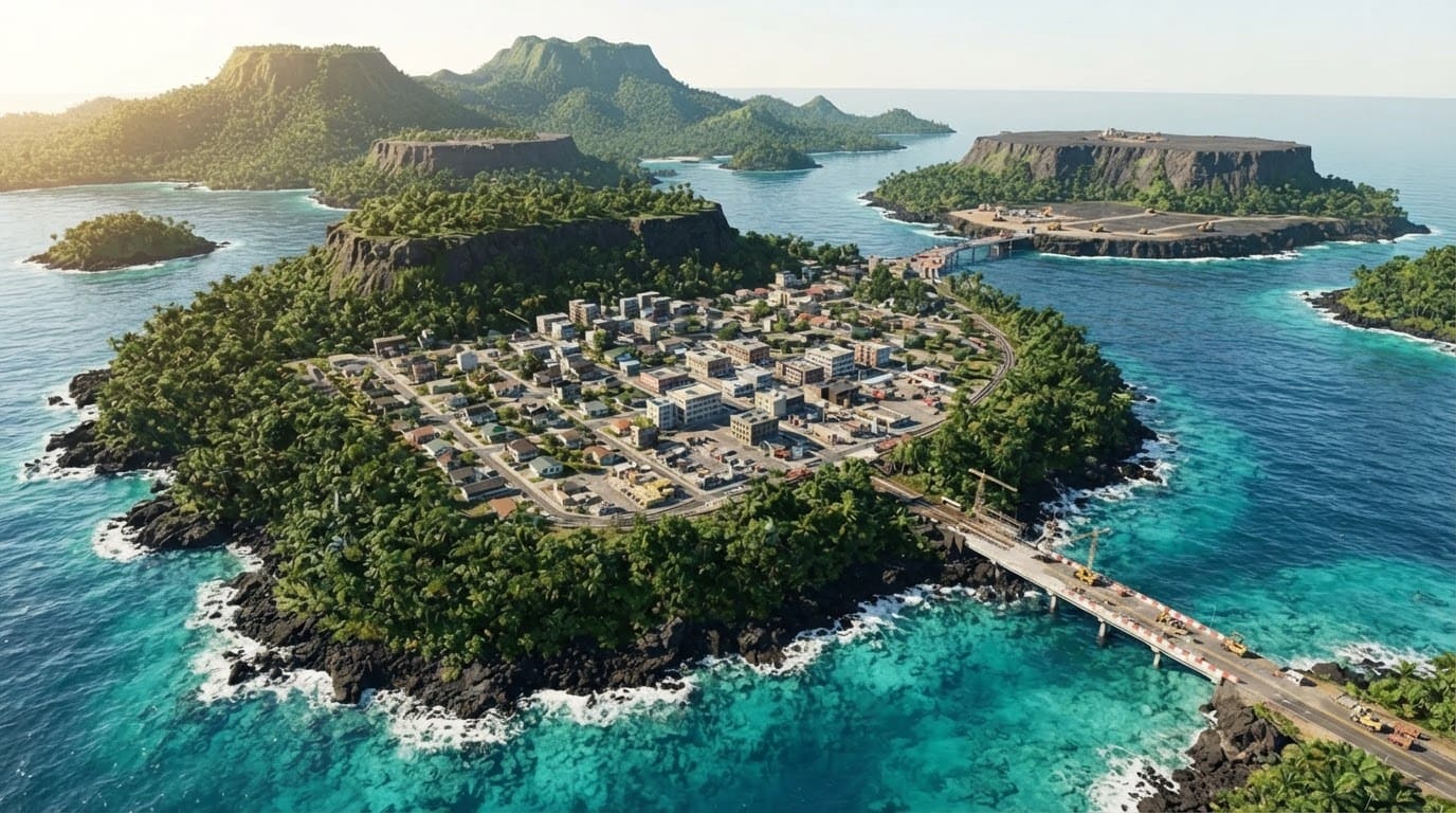 Volcanic island chain