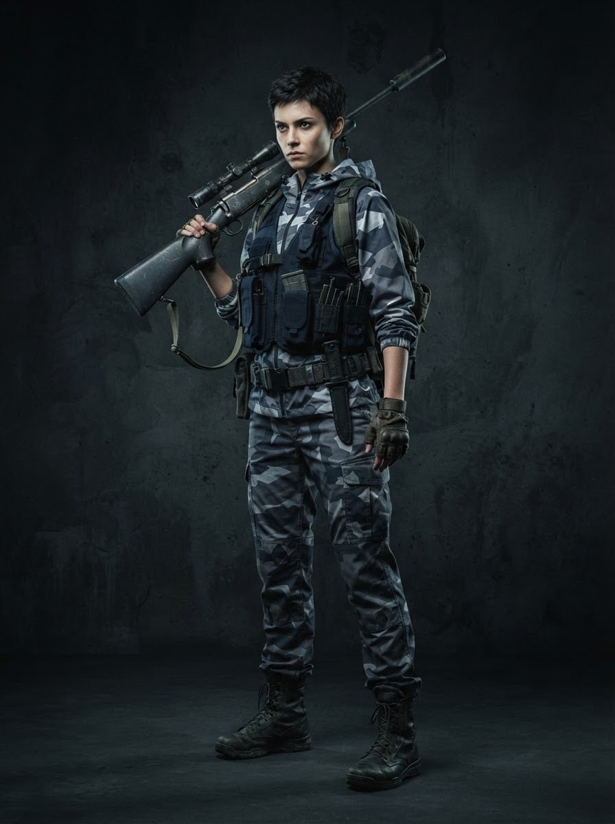 Young female recon scout