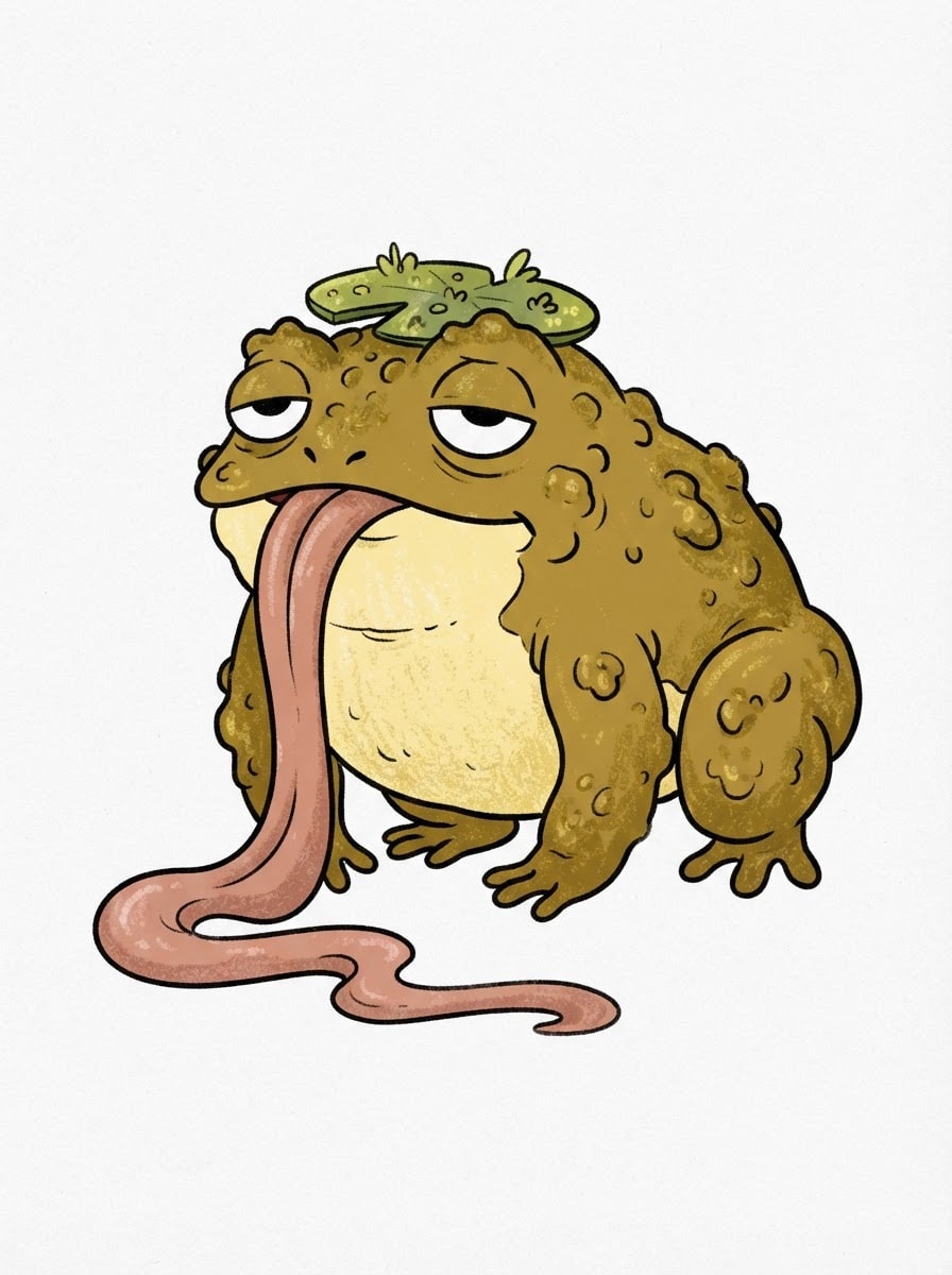 Old toad with a hat