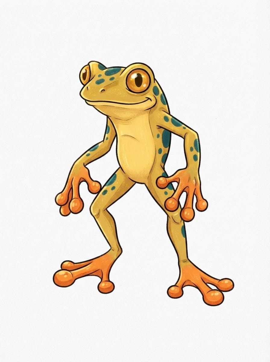 Tiny golden tree frog