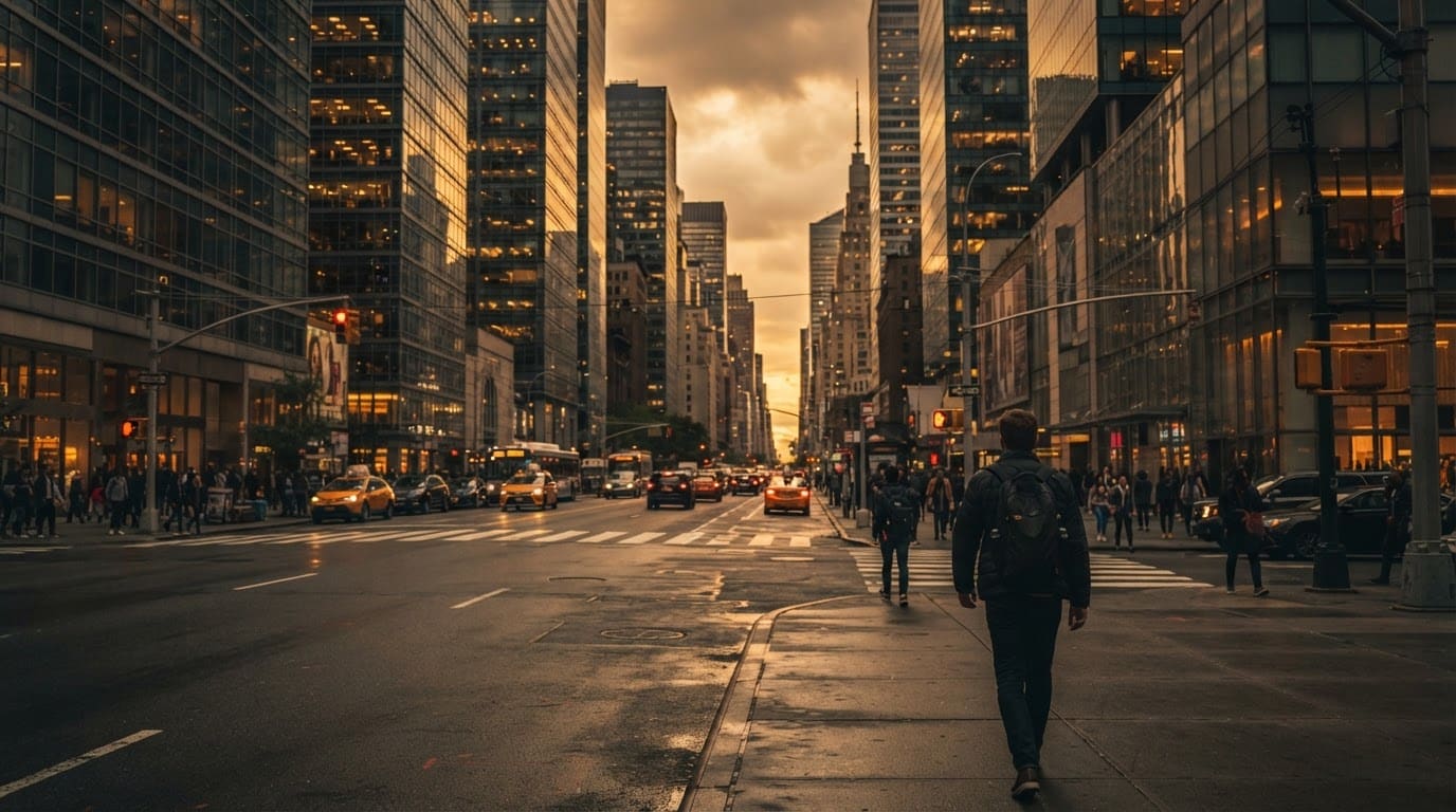 Dense downtown financial district
