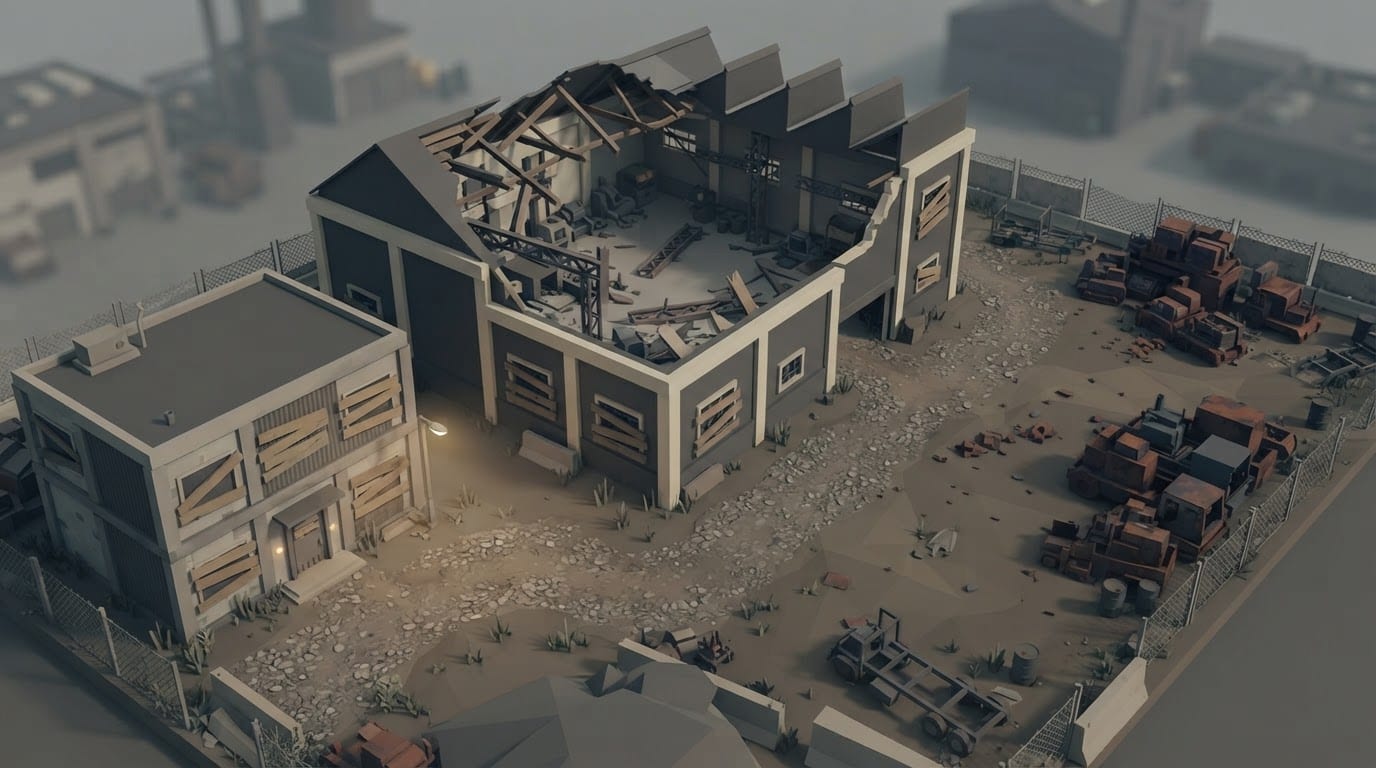 A crumbling industrial quarter