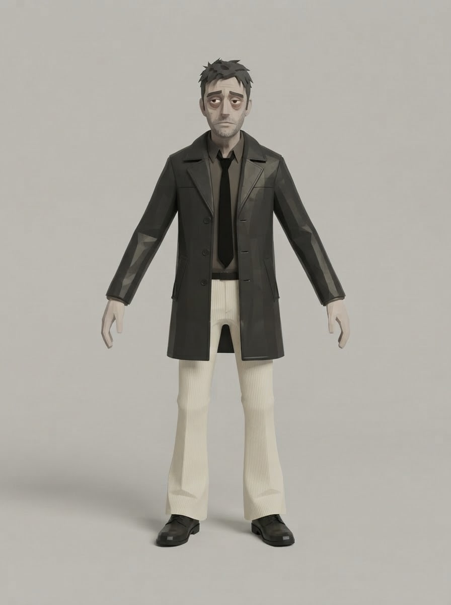 Solo A-pose — the investigator