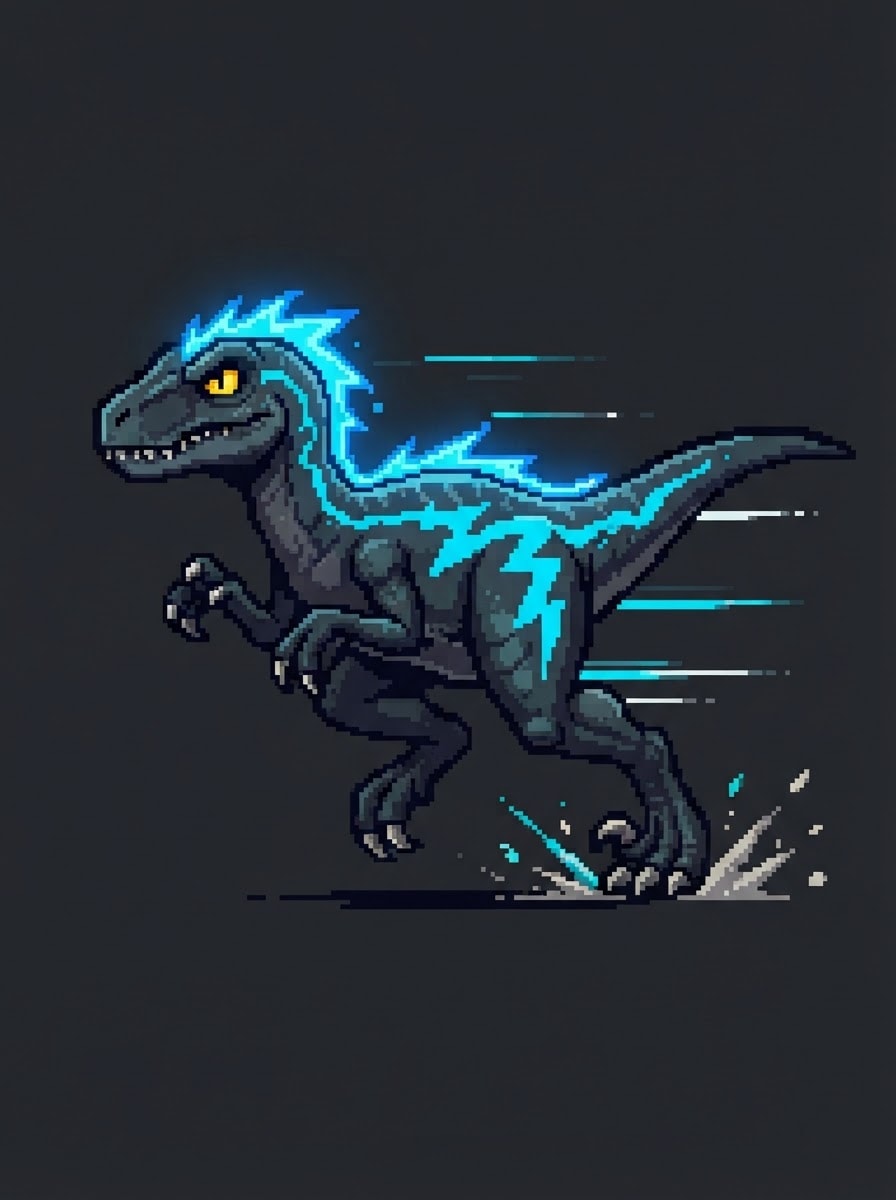 A lightning-crested raptor