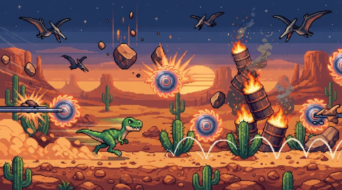 Dodge a wall of wild obstacles