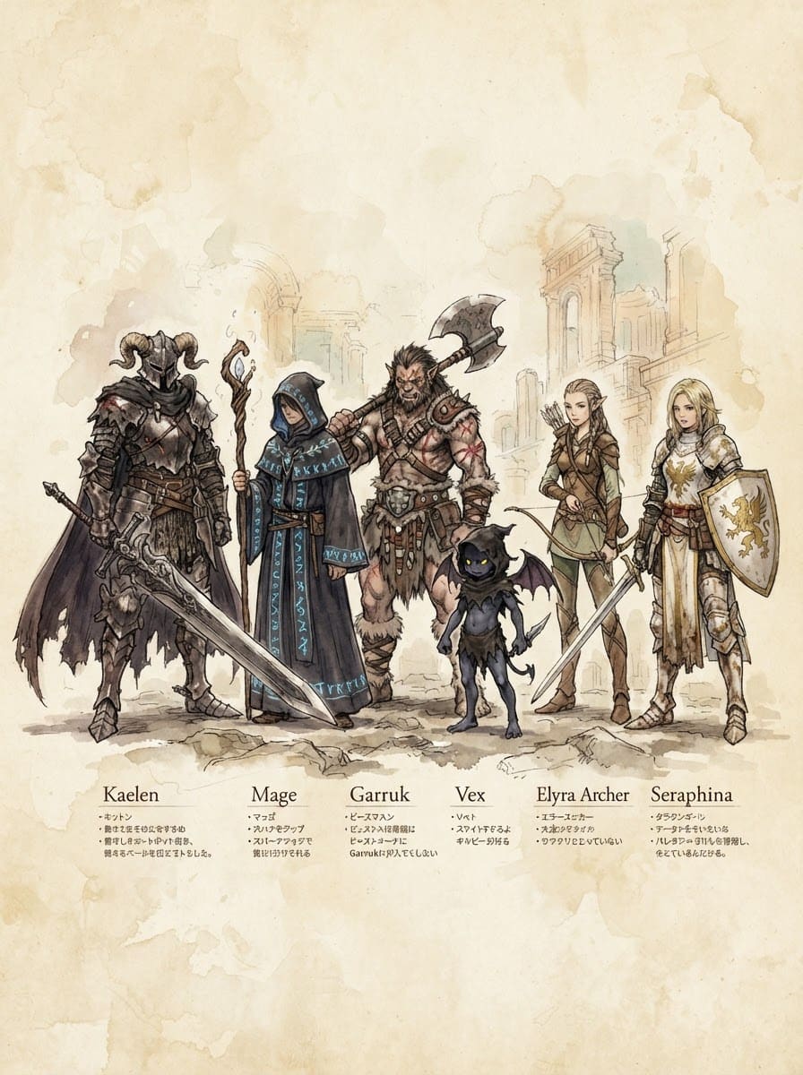 MMORPG party concept 1