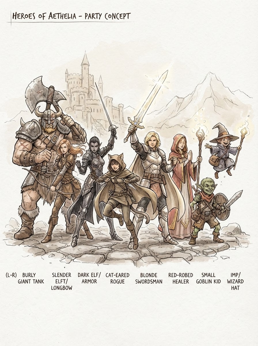 MMORPG party concept 2