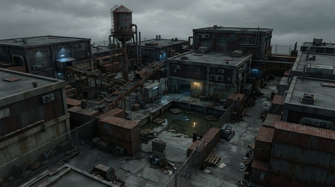 Zona industrial nas bordas da cidade