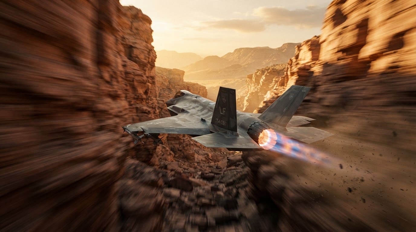 Canyon run at full throttle
