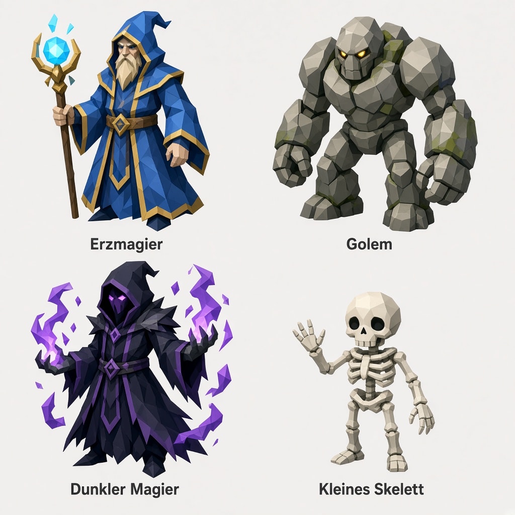 Erzmagier: "Low poly medieval high mage, (2)