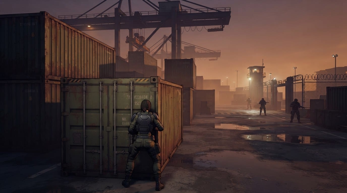 Abandoned industrial port
