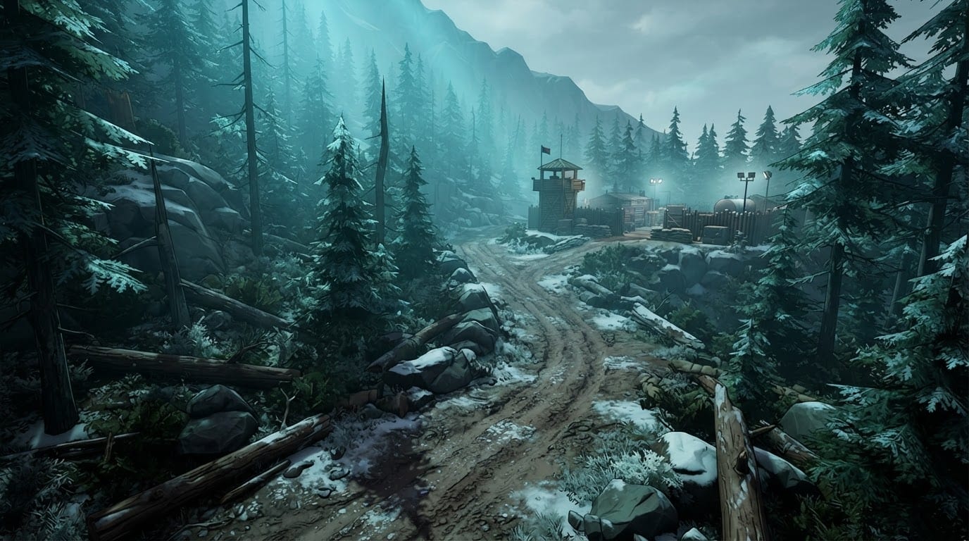 Mountain forest combat zone