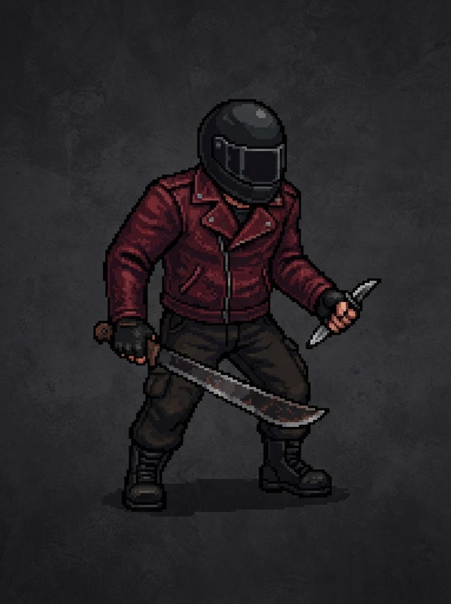 Biker mit Motorradhelm