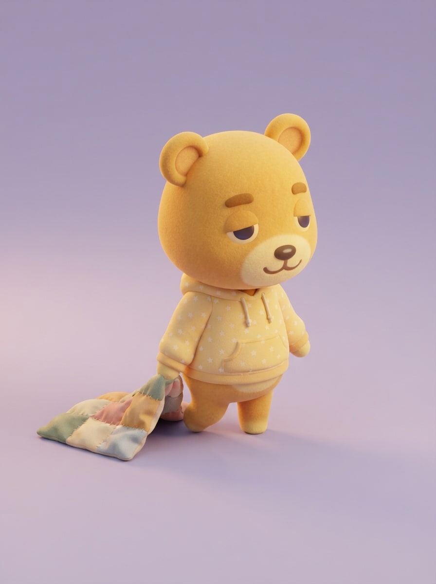 Tiny sleepy bear companion