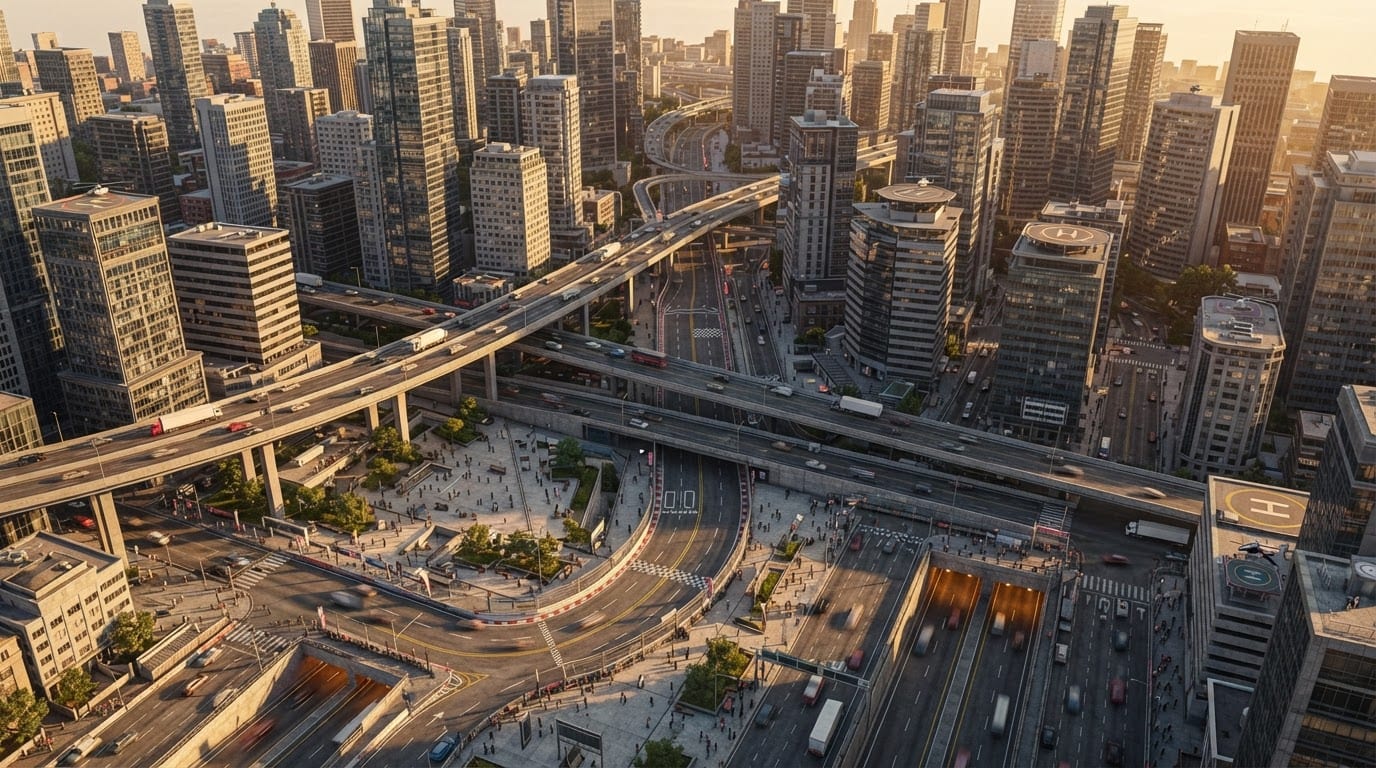 Dense metro downtown core