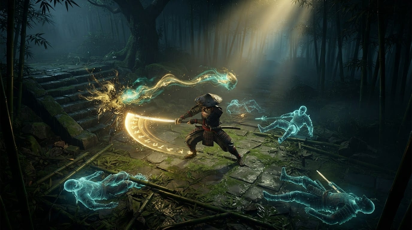 Absorb enemies through the katana